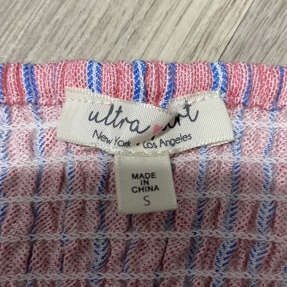 NWOT Blue & pink striped tank top - Picture 3 of 4